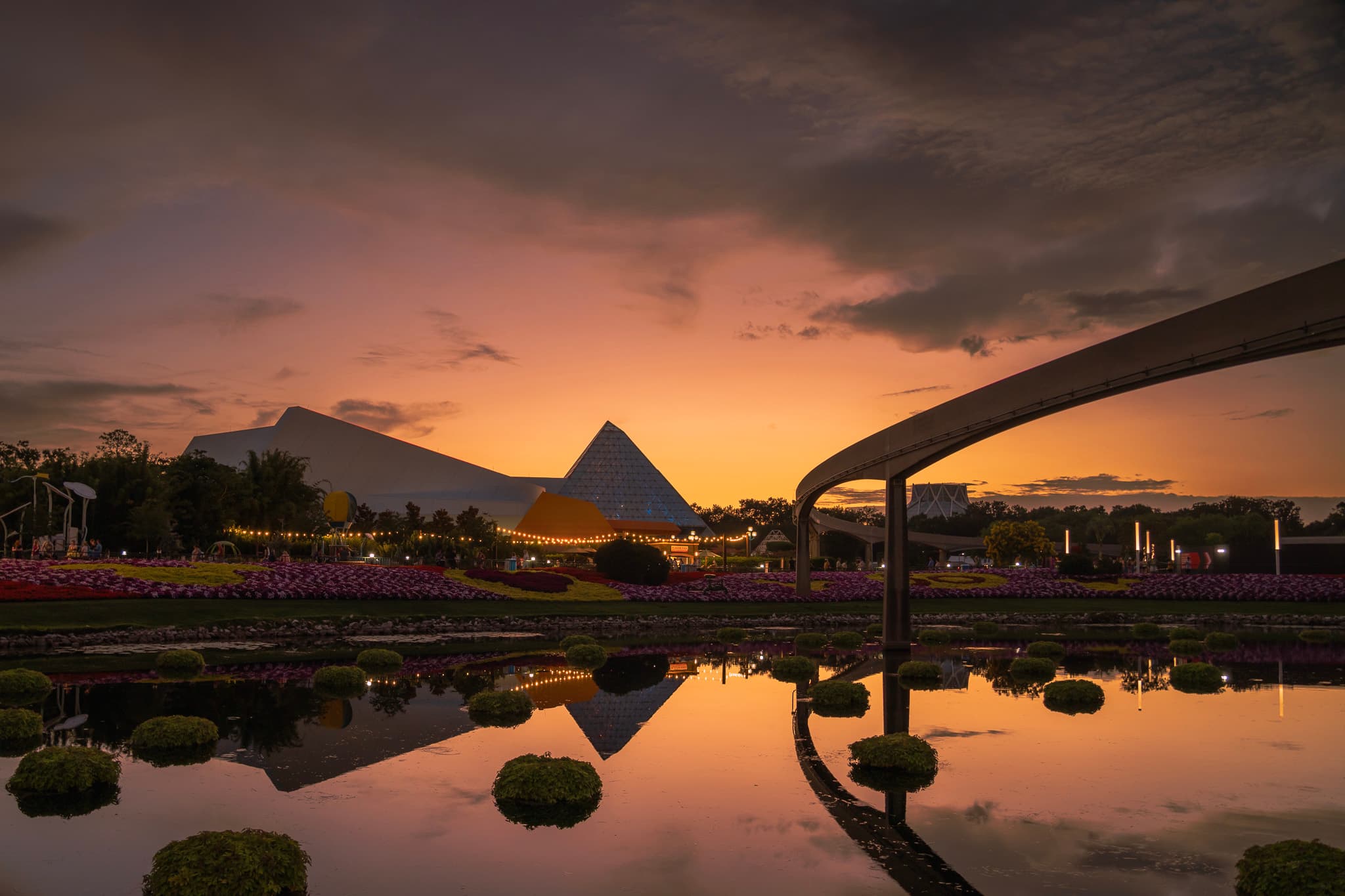 Reflections at the Imagination Pavilion – EPCOT at Sunset